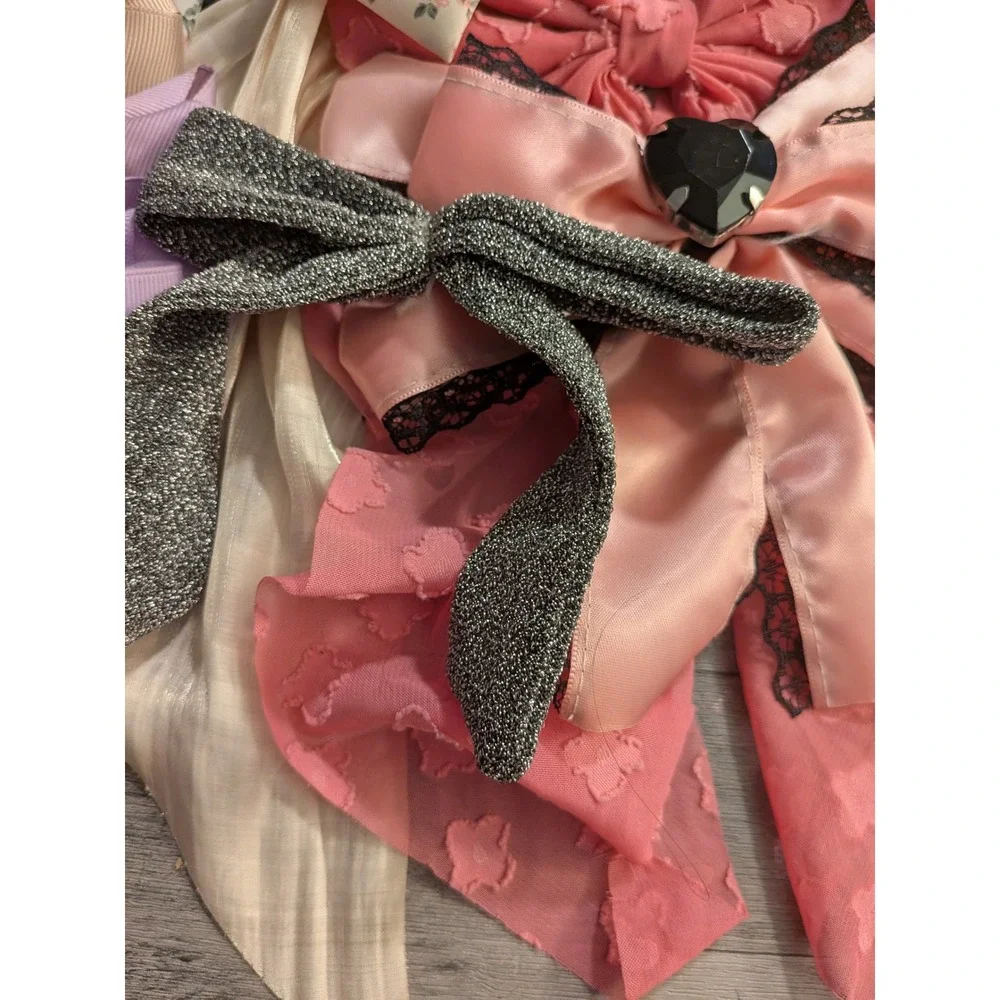 Girls Hair Bows and Accessories Lot Floral Lace Glitter Satin Grosgrain 15pc
